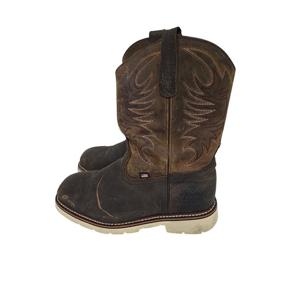 Thorogood Men's 11 "Steel Toe Western Wellington 804-4331 (U.S.A.) Brown 11 2E - Picture 5 of 8